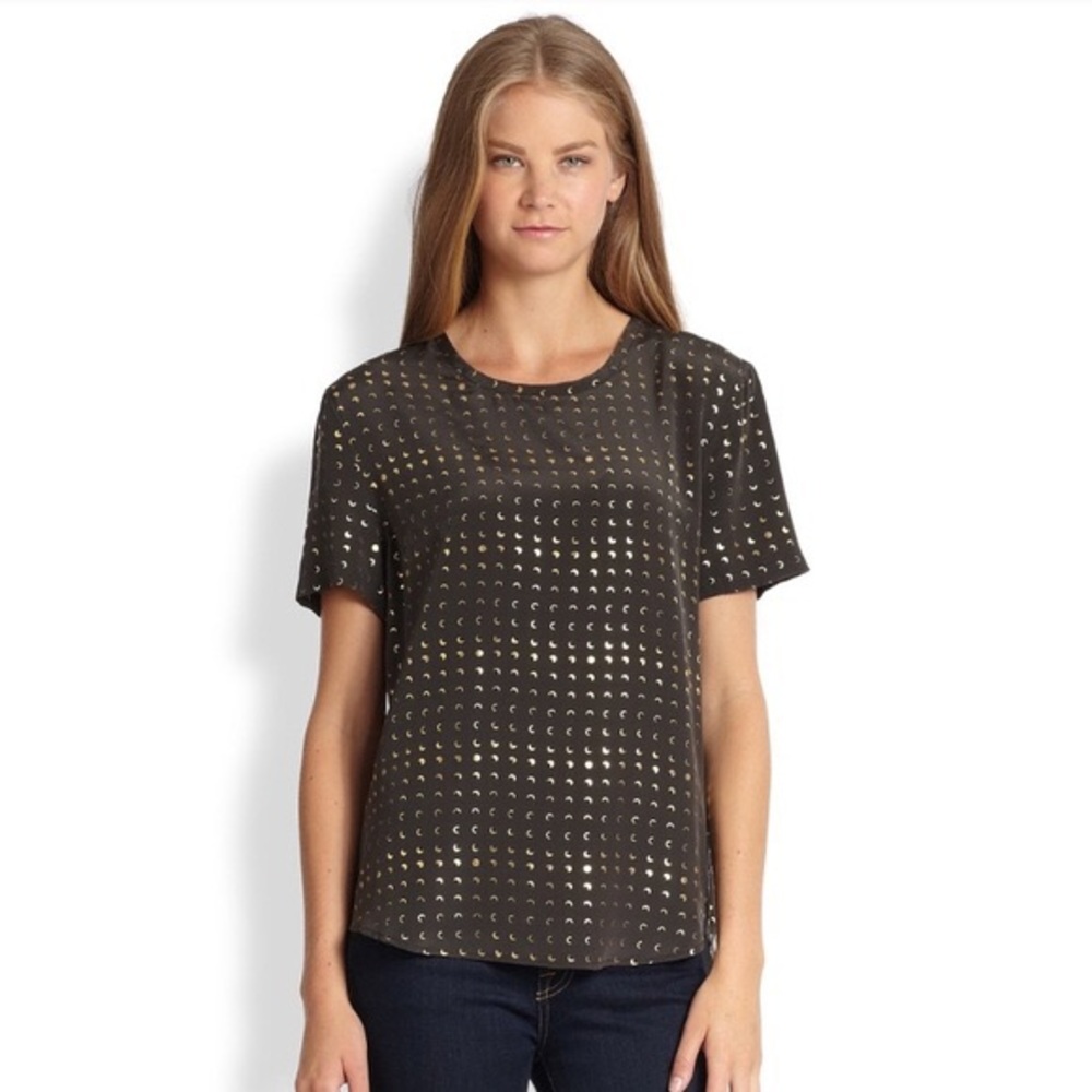 Equipment- gold foil moon blouse - S